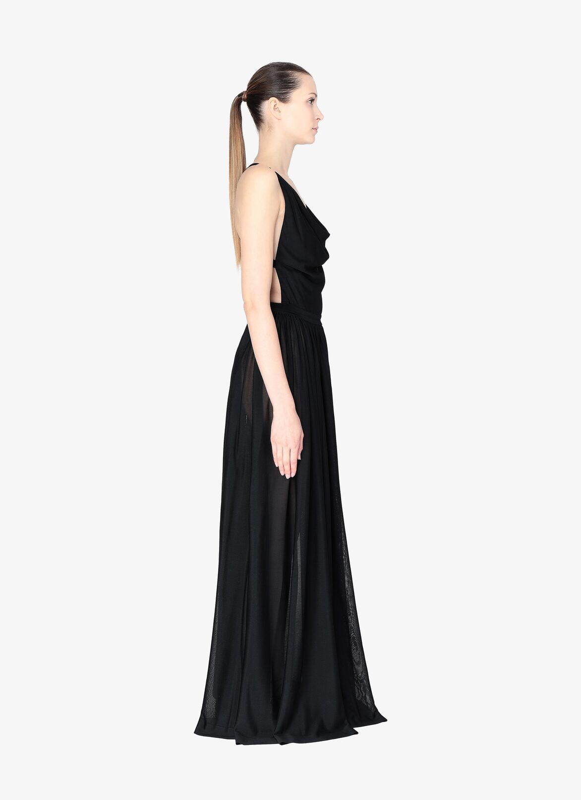 Long Open Back Dress ALAÏA BLACK LONG OPEN BACK DRESS